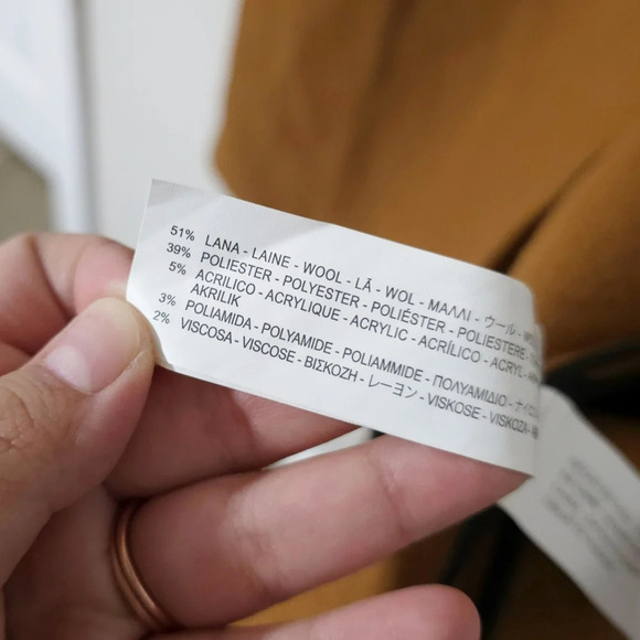 ZARA Trafaluc Sleevesless Wool Blend Double Breasted Long Coat, Tobacco Brown, S - Picture 5 of 13